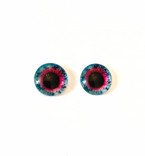 Green blue pink doll eye - pink, chips