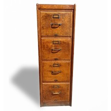 Antique Quarter Sawn Oak 4 Drawer Filing Cabinet