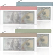 4 PCS Money Bags with Zipper
