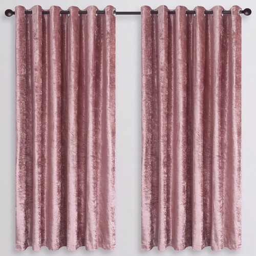 Crushed velvet curtains - curtains, eyelet