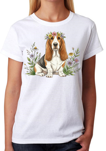Basset hound floral - hound, dog