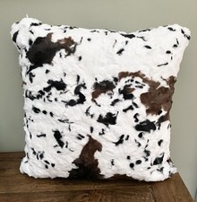 NEXT Cow Print Faux Fur Cushion Cowboy Hide Skin 50cms X 50cms - BNWT