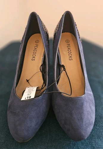 Peacocks stiletto heel navy - stiletto,
