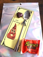 Bout To Stir Some SH*T Long Novelty Stainless Steel Spoon Chocolates Carded Shim