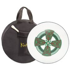 Bodhran 12" with Bag and Beater, Koda Irish Drum, ORANGE AND GREEN CELTIC CROSS
