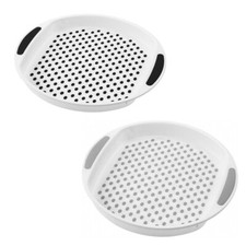 Non Anti Slip Serving Tray Round Large 40cm Circular Plastic Dinner Lap Tea Tray