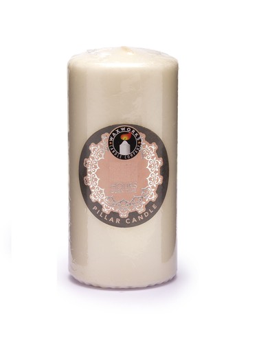 Natural white pillar candle - natural,