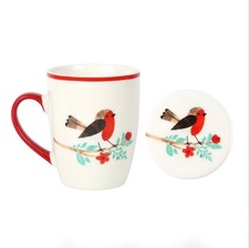 WINTER ROBIN MUG AND COASTER