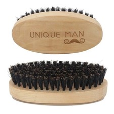 Boar Bristle Beard Brush Moustache Wood Palm Soft Round Handle Mens beard Brush1