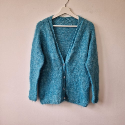 Hand knitted mohair cardigan - knitted, l