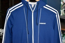 Vtg 70s Adidas Scoop Pocket Tracksuit Top Jacket West Germany Mens XS Womens M