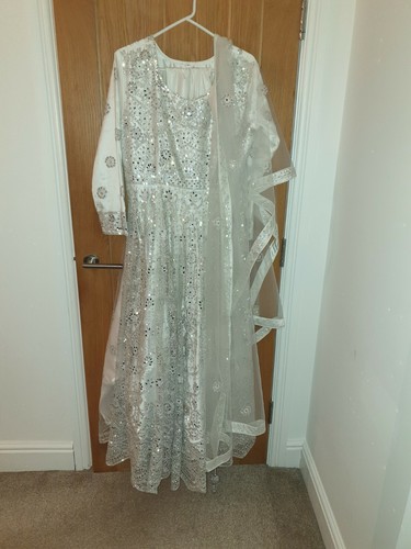 White asian wedding outfit - white,