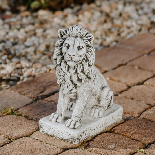 Lion stone figure black h - figure,, black,