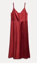 Zara Red Satin Strappy Midi