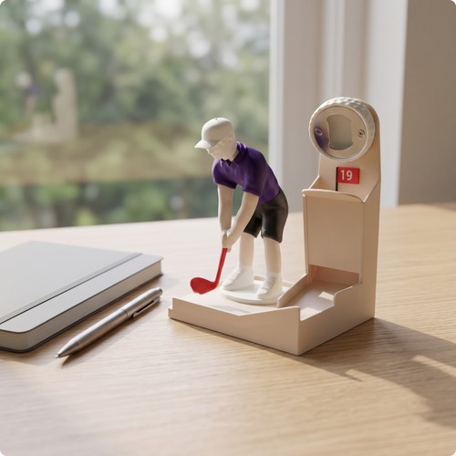 Golfer bottle opener compact - opener,