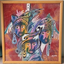 Painted Fabric Batik Art