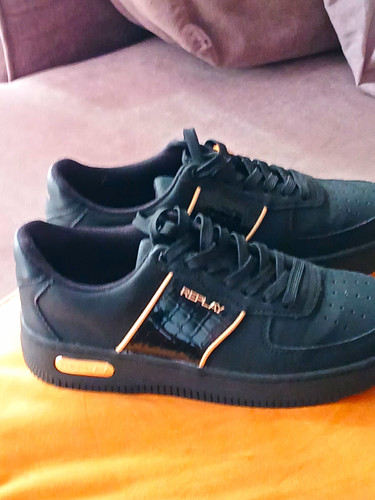 Replay black low top lace - replay, up