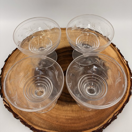 Set vintage etched clear - set,