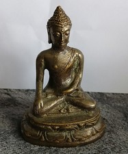 Vintage Bronze/Brass seated Buddha :Meditation:Prayer VGC+