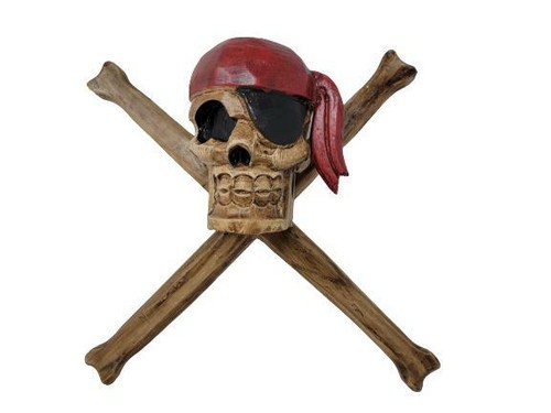 Wooden pirate skull and - pirate,