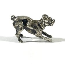 vintage heavy solid silver dog