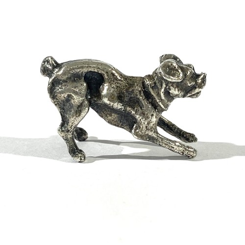 Vintage heavy solid silver - solid, dog