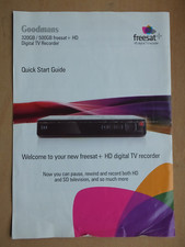 GOODMANS 320 / 500GB FREESAT+ HD DIGITAL TV RECORDER QUICK START GUIDE MANUAL