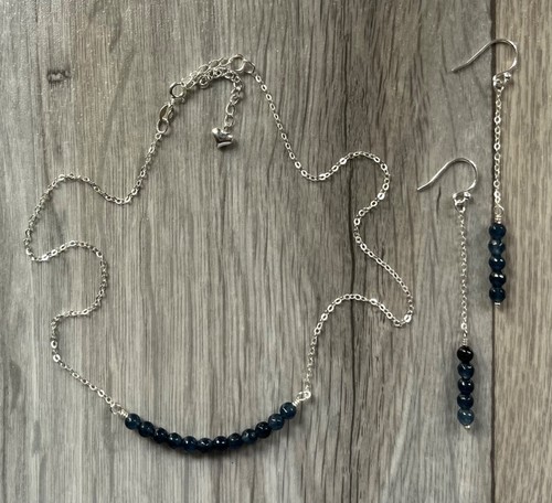 Dark blue kyanite - necklace, &