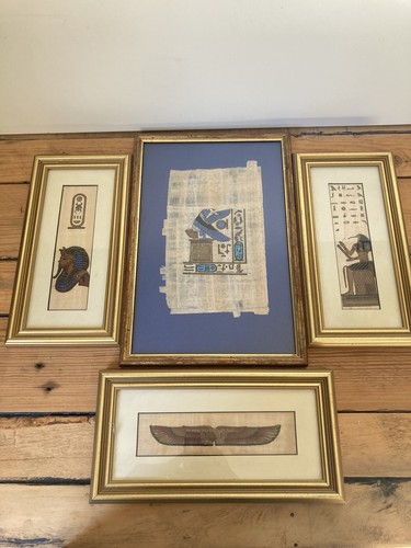 Egyptian papyrus art framed - egyptian,
