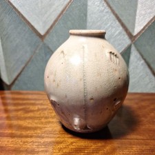 John Jelfs Burton on the Water Studio Pottery Vase Celadon Crackle Glazed 12cm