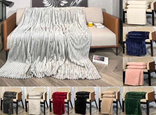 Ribbed stripes throw soft warm - soft,