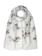 Robin Bird Print Scarf Women Christmas Light Weight Hijab Shawl Snood