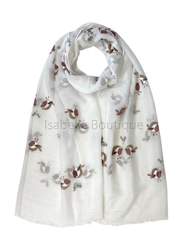 Robin bird print scarf women - bird,
