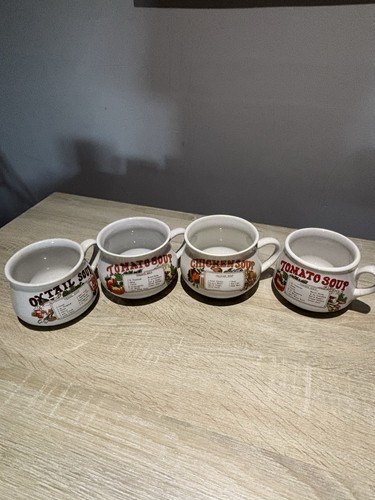 Vintage retro soup bowls - vintage, mugs