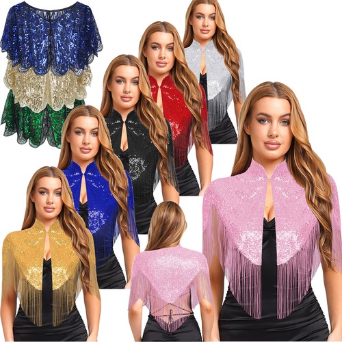 Womens sparkly sequin - sparkly, shawl