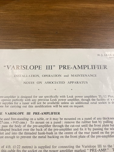 Leak amplifier pre - leak,