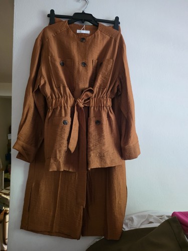 Zara set belted linen safari - zara,
