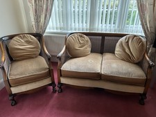 Antique 3pc Bergere Suite