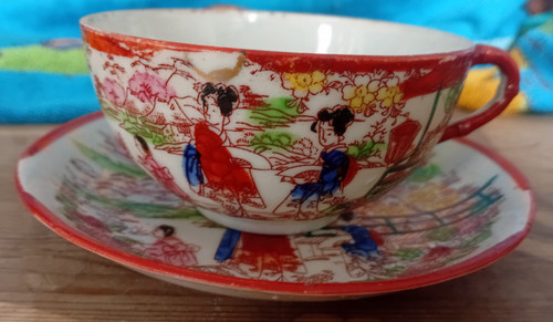 Vintage geisha tea cup - tea,