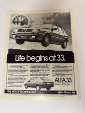 Original 1984 Alfa Romeo Alfa 33 Green Cloverleaf Magazine Advert Poster Retro