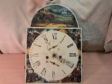 Antique Longcase Clock Movement & Painted Dial William Ingram Ayr - Four Seasons