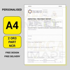 PEST CONTROL INSPECTION REPORT, PERSONALISED PRINTED, A4 SIZE, FREE DELIVERY