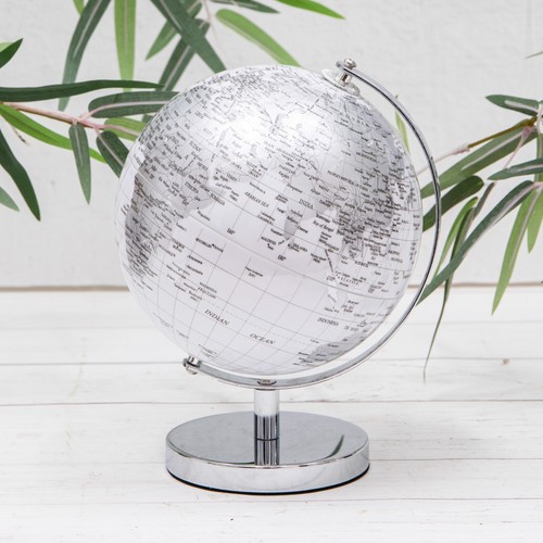 Silver white globe - &, modern