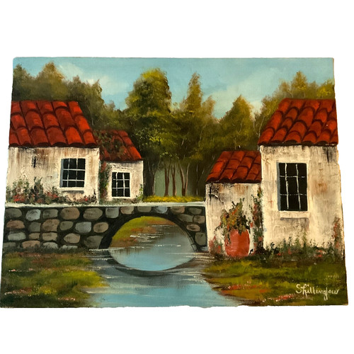 Vintage folk art - , cottages