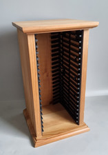 Vintage CD Storage Rack Tower Pine wood Holds 20 CDs Music Retro Audio 35.5cm