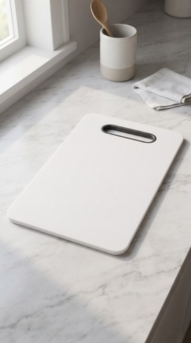 White chopping board - white, cutting