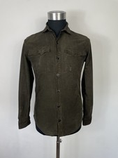 Pearly King Mens Dark Green Corduroy Shirt with Stretch - S