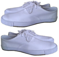 WHITE ASG14 OXFORD OBSOLETE PREMIUM BEST QUALITY CANVAS PLIMSOLES PUMPS LACE UP