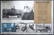 Hose (insulating) gas masks PSh-1 and PSh-2. Poster USSR Health & Safety 1971