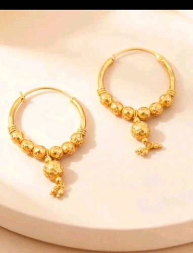 24k gold plated hoop earrings - plated,